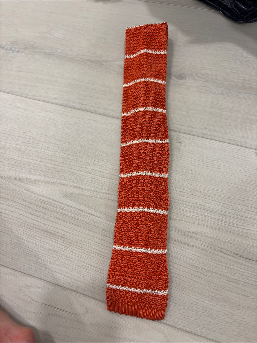 Polo Men's Orange Knit Stripe Tie